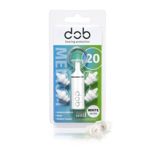 Reusable White Series 20db - Reusable earplugs for DIY or light industry