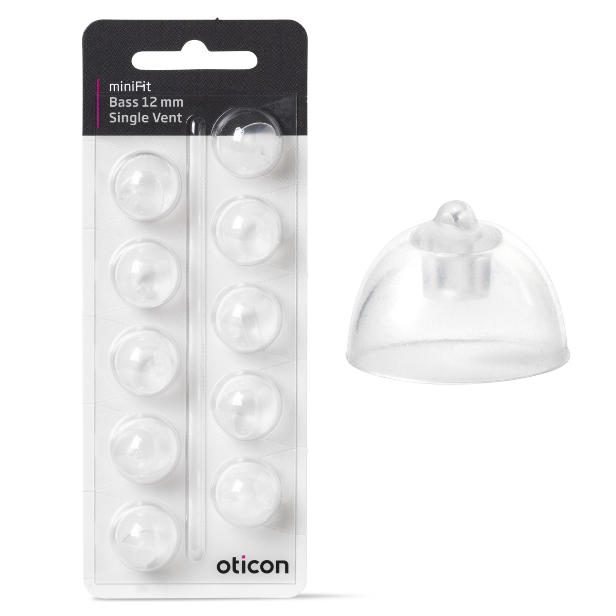 Oticon miniFit Domes - Single and Double Vent.