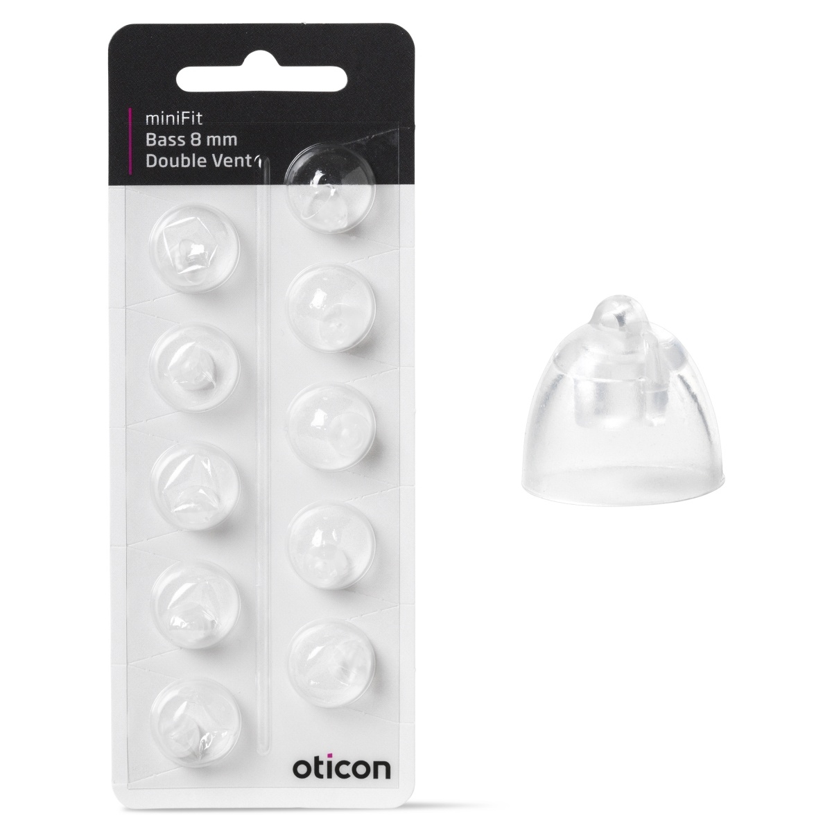 Oticon miniFit Bass Domes - Single en Double Vent.