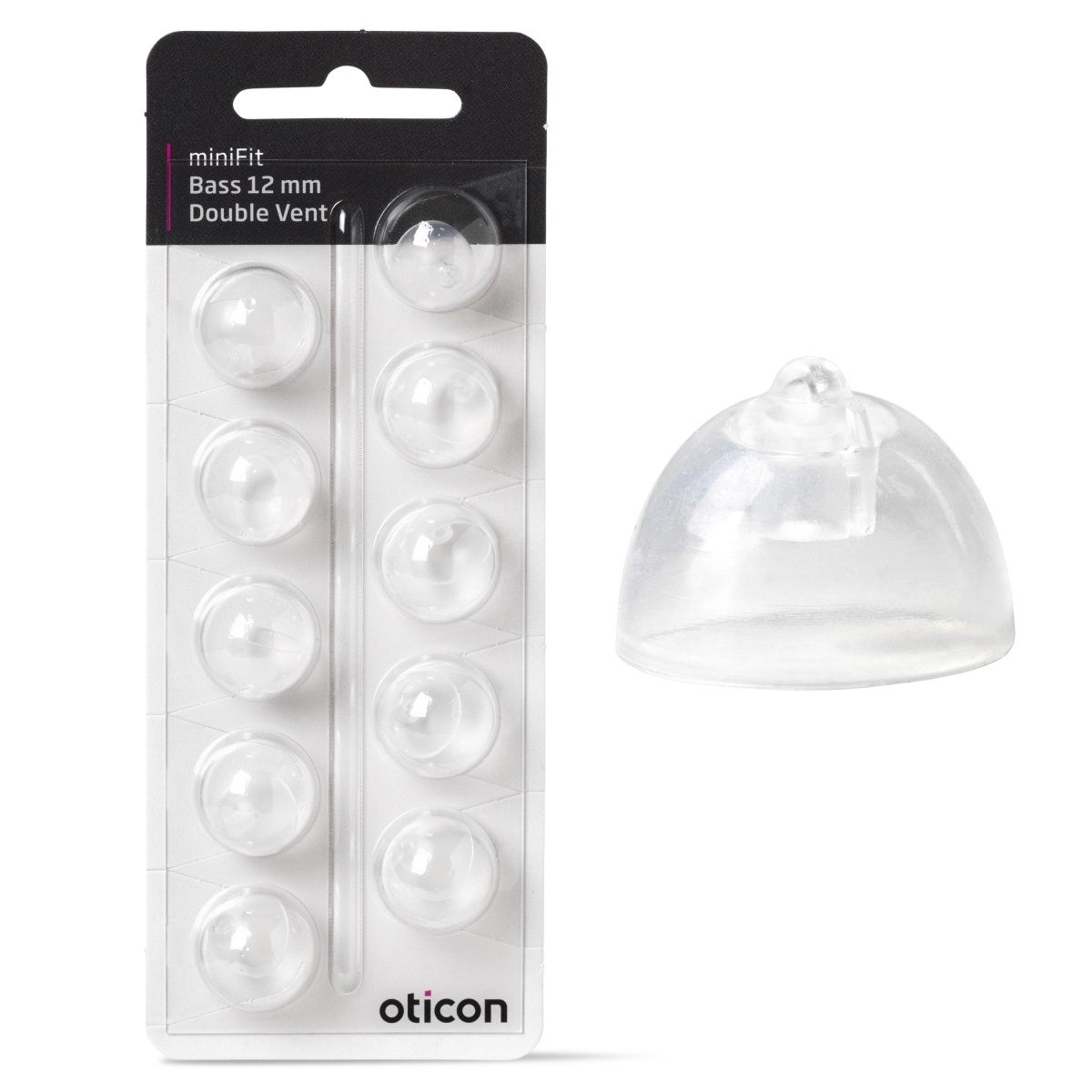 Oticon miniFit Domes - Single and Double Vent.