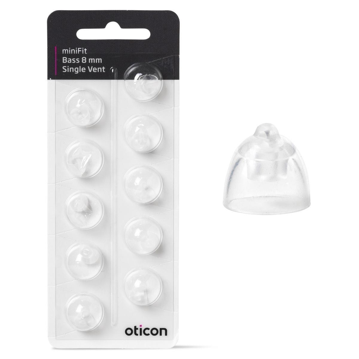 Oticon miniFit Domes - Single and Double Vent.