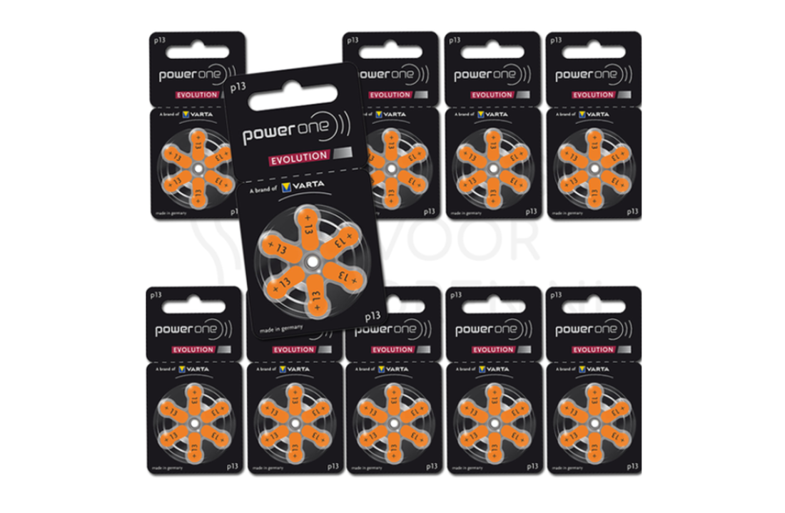 Power One Evolution 13 Batterie - 10 Blisterpackungen - Hörgerätebatterie
