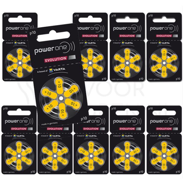 Power One Evolution 10 Batterie - 10 Blisterpackungen - Hörgerätebatterie