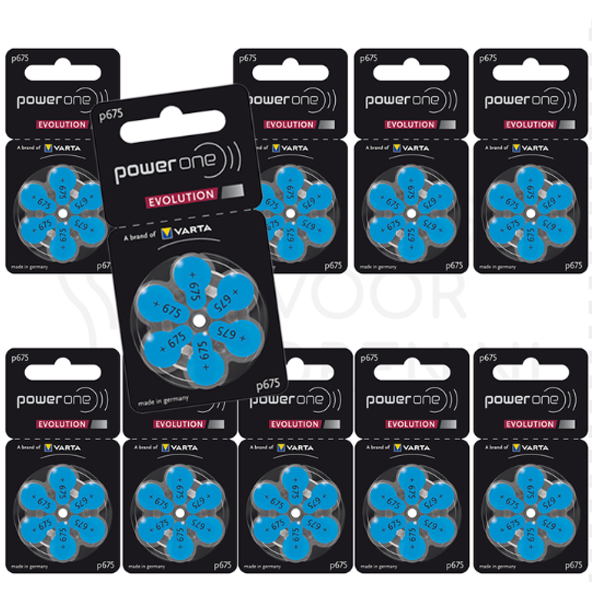 Power One Evolution 675 Battery - 10 blister packs - Hearing aid battery