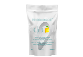 Phonicare Cleaning Wipes with lemon fragrance