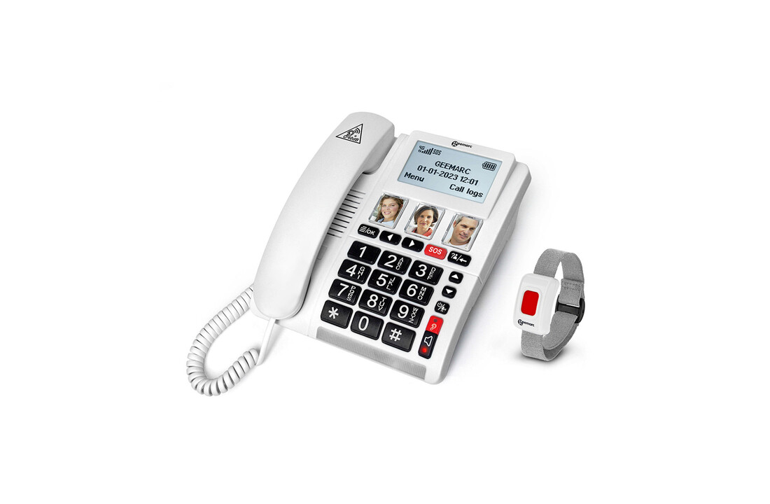 Geemarc CL9000 Landline Phone – Works with SIM card, extra loud volume and large button
