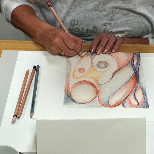 Intuitief tekenen/schilderen 'ont-moeting in kleur'