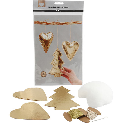 Creativ Company Creative kit - Faux Leather kerstdecoraties (goud)