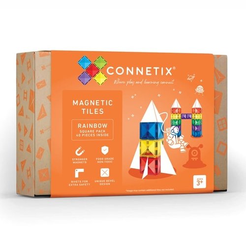 Connetix Rainbow Square Pack - 40 delig Connetix Rainbow Square Pack - 40 delig