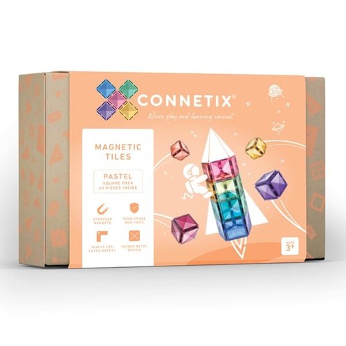 Connetix Pastel Square Pack - 40 delig