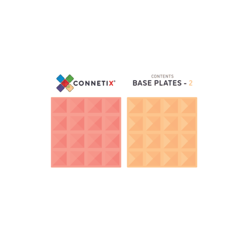 Connetix Pastel Base Plate Pack Lemon & Peach - 2 delig