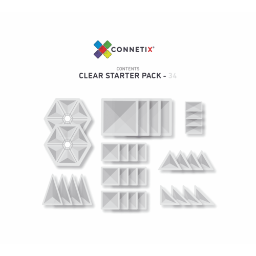 Connetix Clear Starter Pack - 34 delig