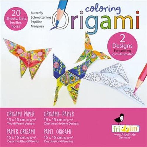 Fridolin Coloring Origami Vlinder