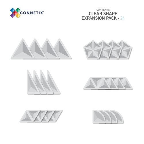 Connetix Clear Shape Expansion Pack - 24 delig