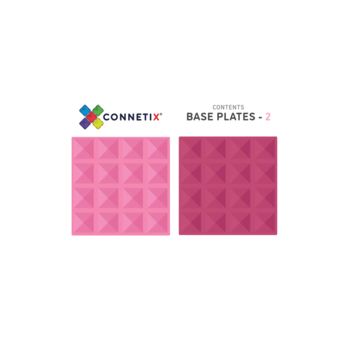 Connetix Pastel Base Plate Pack Pink & Berry- 2 delig