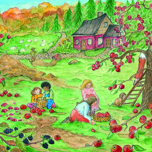 Toverlux Silhouette Red Cottage: Autumn - Eentje van Margo