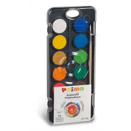 Primo Aquarelverf tablet incl. penseel - 12 kleuren