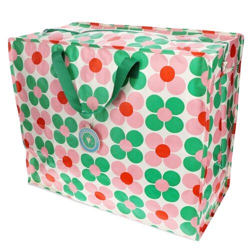Rex London Jumbo Storage Bag - Pink and Green Daisy Rex London Jumbo Storage Bag - Pink and Green Daisy