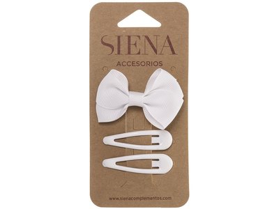 SIENA Set -  Strik met 2 speldjes wit