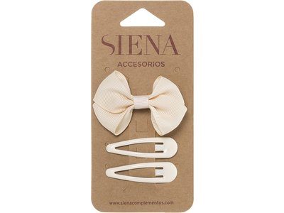 SIENA Set -  Strik met 2 speldjes creme