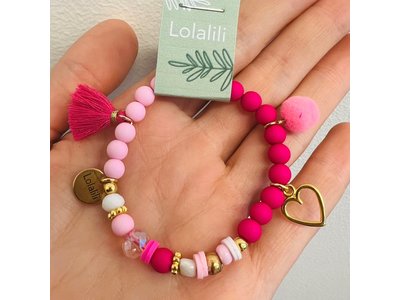 LOLALILI EXCLUSIEF Armbandje - Fushcia