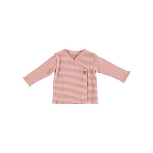 BESS Longsleeve - Roze gestreepte ribstof met overslag BESS Longsleeve - Roze gestreepte ribstof met overslag
