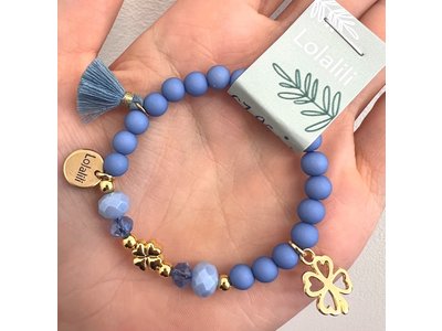 LOLALILI EXCLUSIEF Armbandje - Blauw klaver