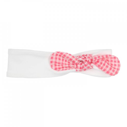 GYMP Haarband - Wit met roze strik
