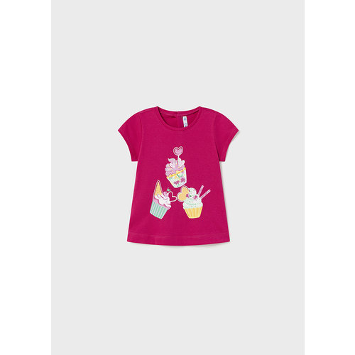 MAYORAL T-shirt - Fuchsia met ijsjes MAYORAL T-shirt - Fuchsia met ijsjes