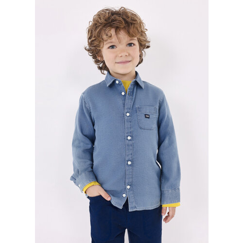 MAYORAL Hemd - Blauw soepele jeans stof MAYORAL Hemd - Blauw soepele jeans stof