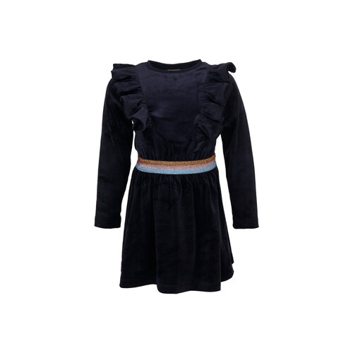 SOMEONE Jurkje - Navy velvet met glitterband SOMEONE Jurkje - Navy velvet met glitterband