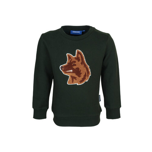 SOMEONE Sweater - Khaki met wolf