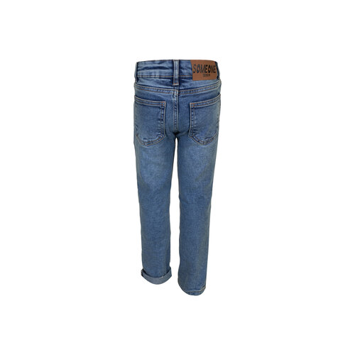 SOMEONE Jeansbroekje - Blauw relaxed fit met verstelbare taille