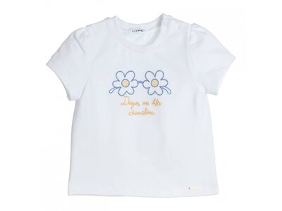 GYMP T-shirt - Wit blauwe bloemen 'sunshine'