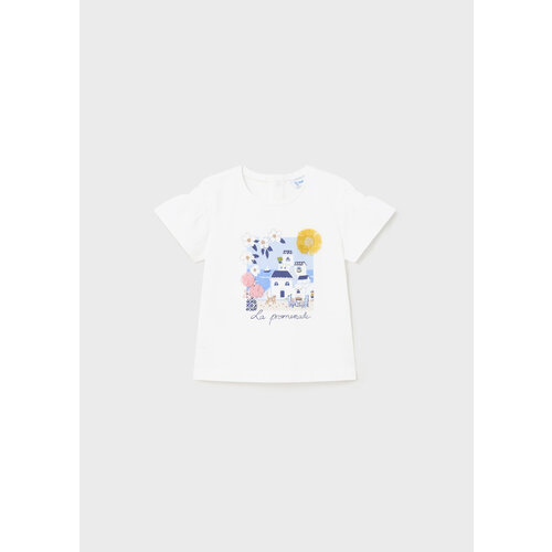 MAYORAL T-shirt - Wit met blauwe print