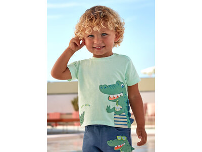 MAYORAL T-shirt - Pastelgroen met krokodil