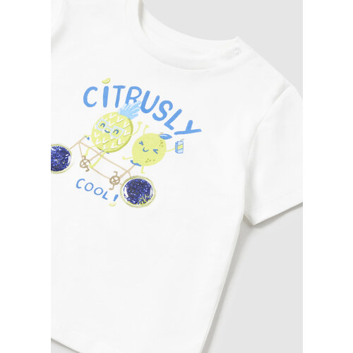 MAYORAL T-shirt - Wit met interactieve print 'Citrusly'