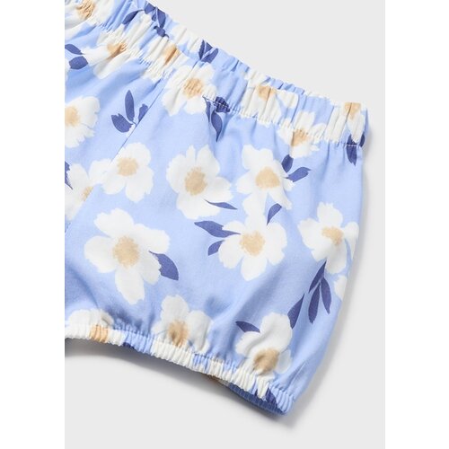 MAYORAL 2-delig setje - Ecru met blauwe bloemen short en blouse