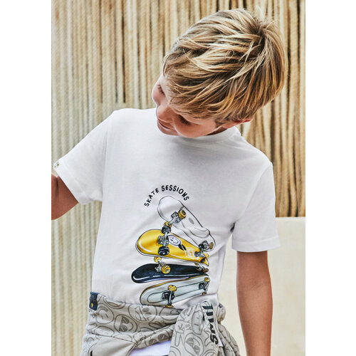 MAYORAL T-shirt - Wit met skateboarden