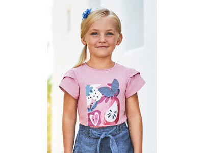 MAYORAL T-shirt - Lila met paars/blauwe print