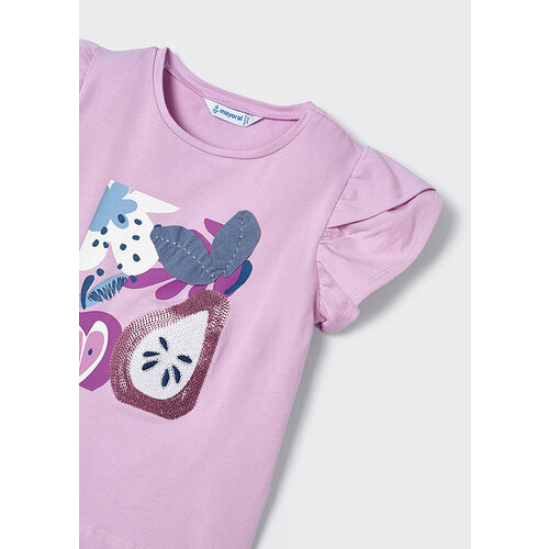 MAYORAL T-shirt - Lila met paars/blauwe print