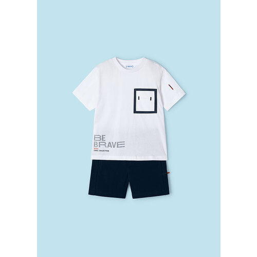 MAYORAL 2-delig setje - Witte t-shirt met donkerblauwe short