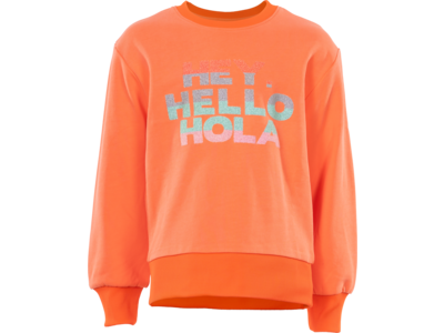 BLUE BAY Trui - Fluo oranje 'HELLO'