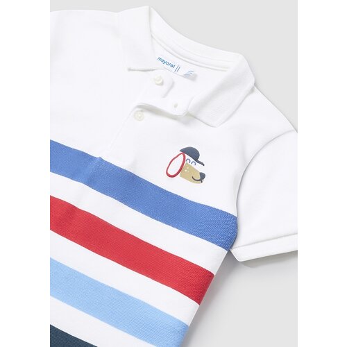 MAYORAL Polo - Wit met blauw/rode stepen