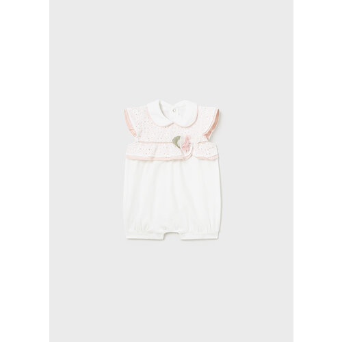 MAYORAL Onesie - Ecru/roze met prachtige afwerking