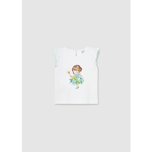 MAYORAL T-shirt - Wit met Blauw/groen print