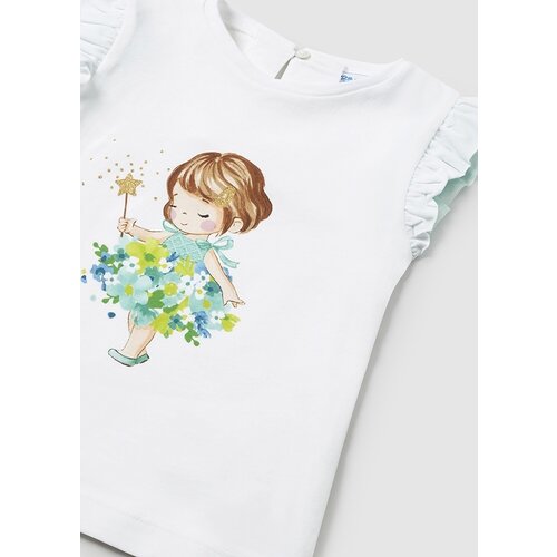 MAYORAL T-shirt - Wit met Blauw/groen print