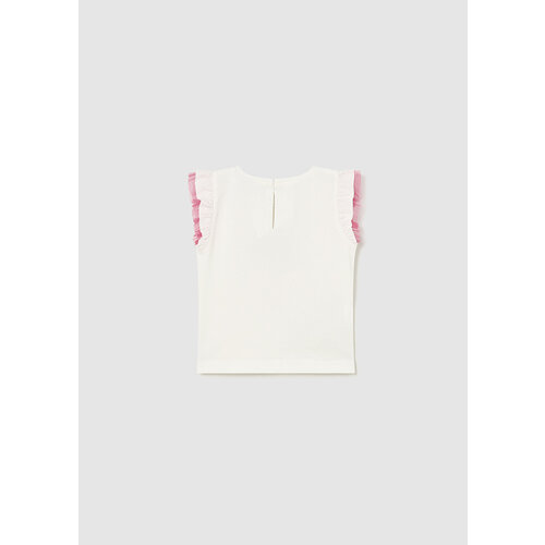 MAYORAL T-shirt - Ecru met roze print