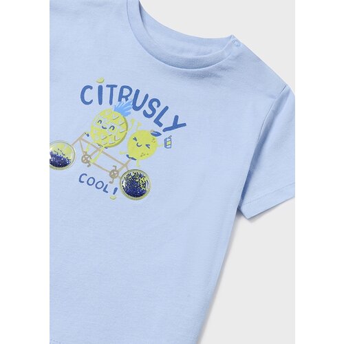 MAYORAL T-shirt - Lichtblauw met interactieve print 'Citrusly'