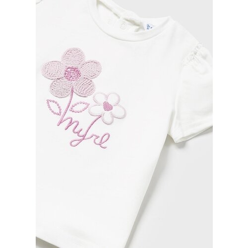 MAYORAL 2-delig setje - Cassis rokje en witte t-shirt met bloem